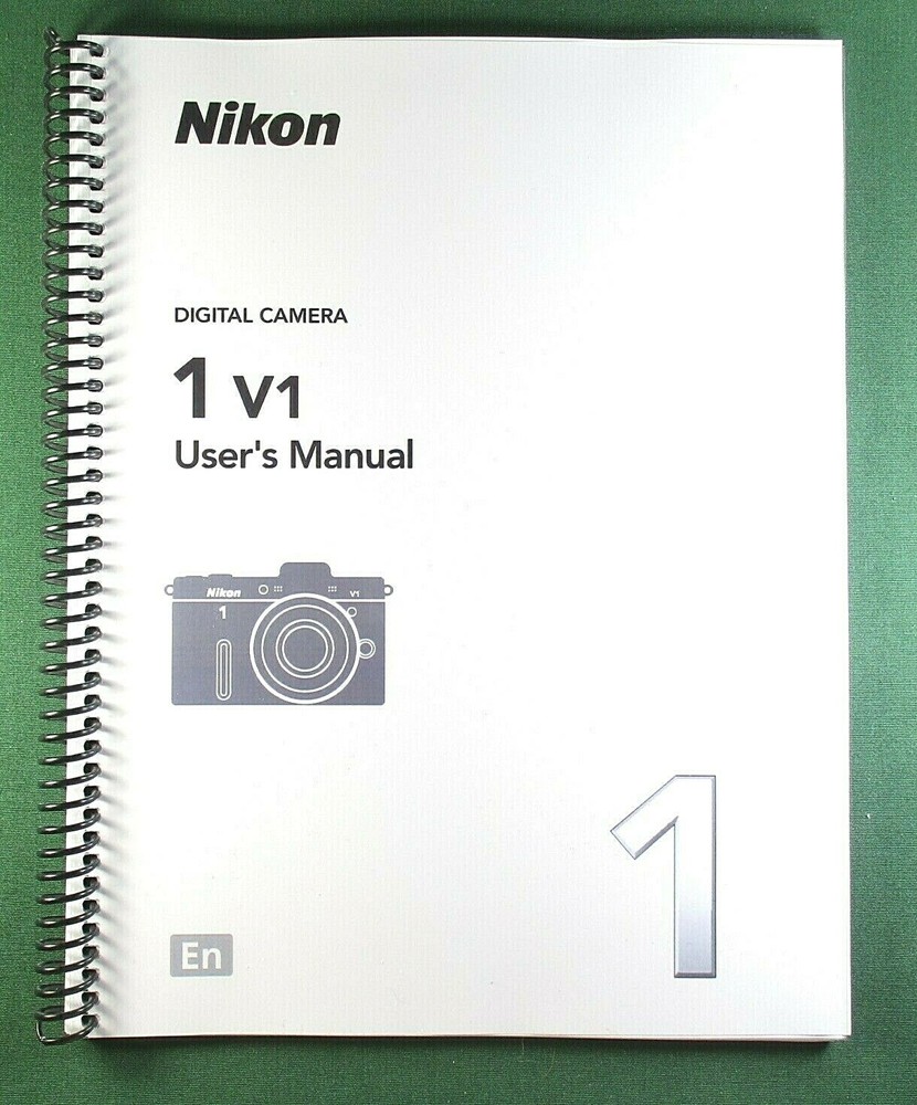 Nikon 1 V1 User's Manual: 88 Pages & Protective Covers