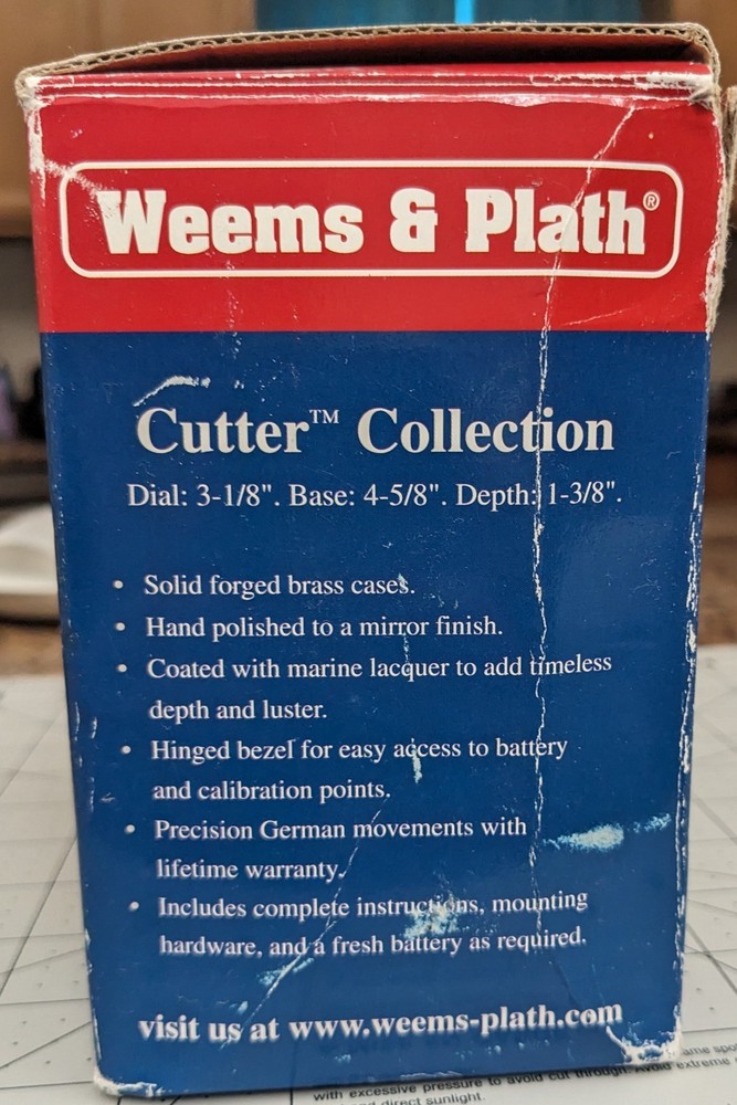 Weems & Plath The Cutter Collection Quartz Clock Brass