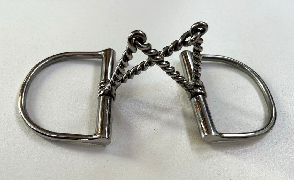 Double Twisted Dee Snaffle "W" D-Ring Offset Wire English Bit Horse 5"