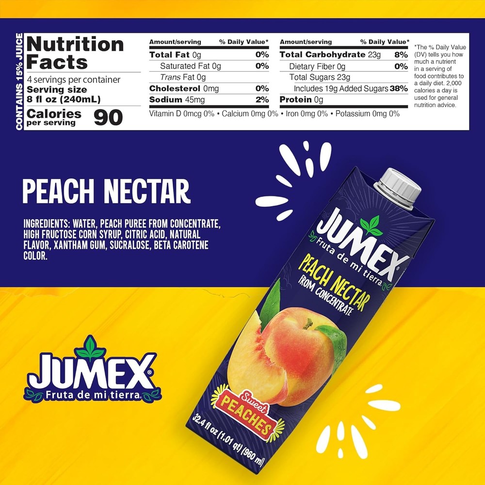 Jumex Peach Nectar, 32.4 Fl Oz