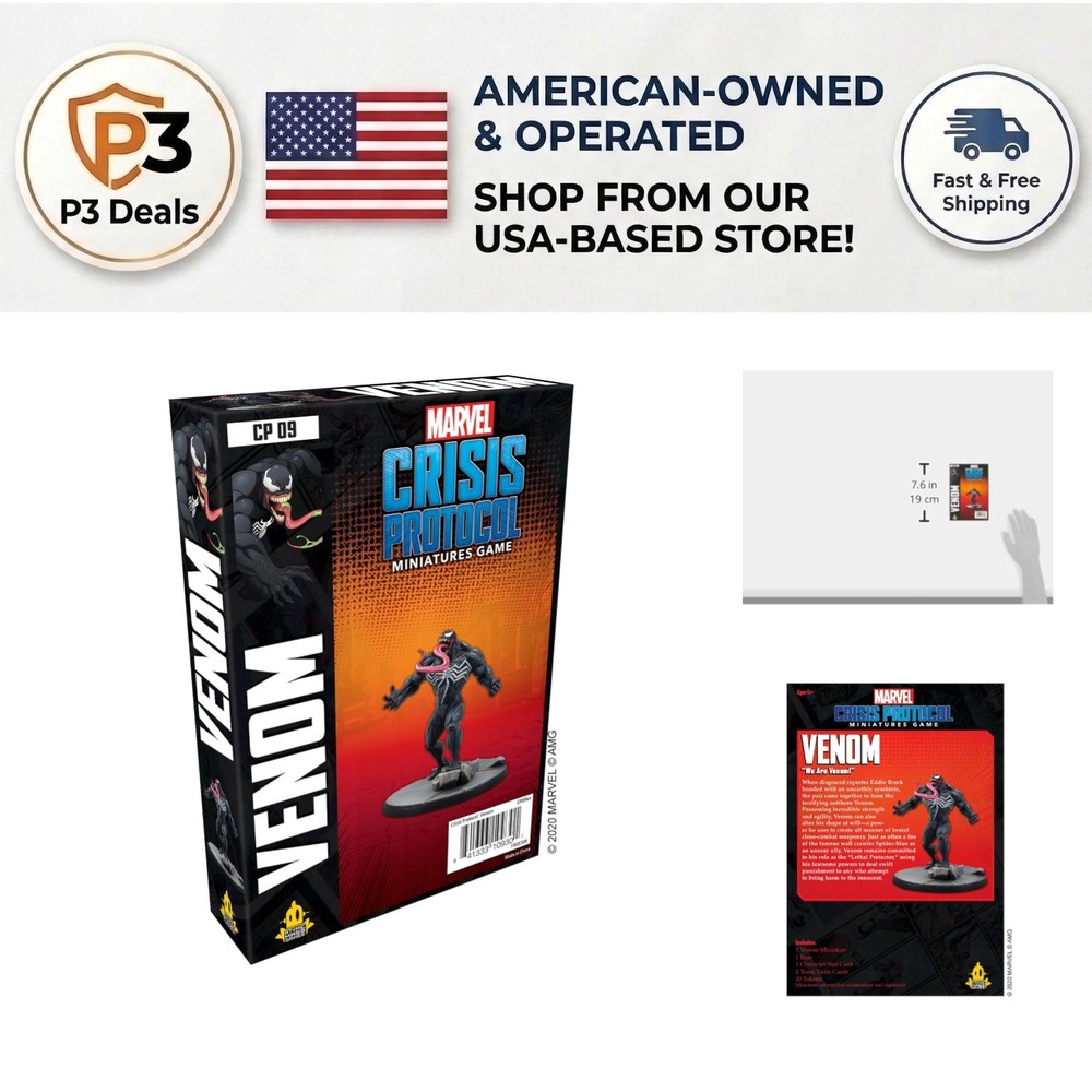 Dynamic Two-Player Marvel Crisis Protocol Venom Character Pack - 90 Min Playtime