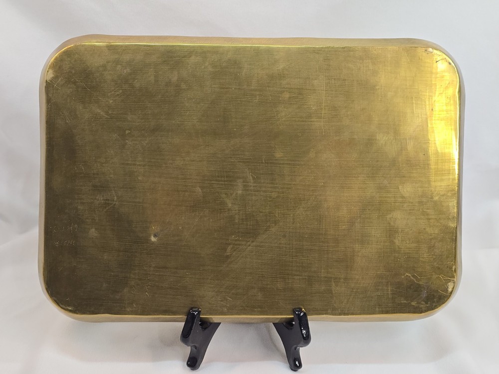 Small/Medium Vintage Brass Indian Serving Tray 12¼" X 8¼"