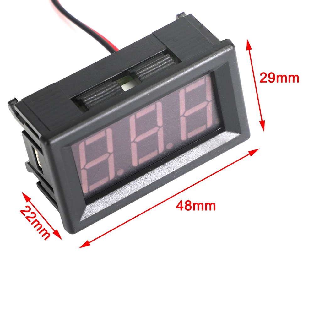 5Pcs Dc 5-120V Voltmeter Red Led Panel 3-Digital Display Volt Meter 2-Wire
