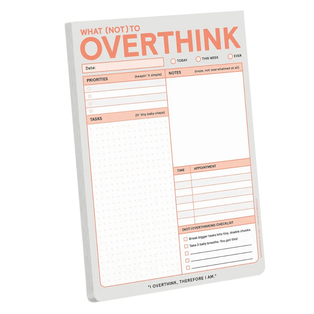 Knock Knock What Not Overthink Pastel Notepad