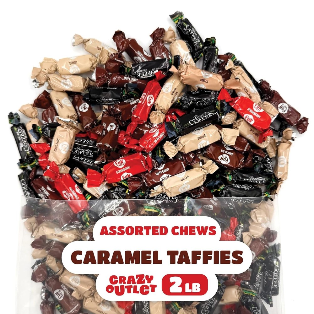 Taffy Candy Mix - 2 Pound Bag (150 Count) -Assorted Candy Variety Pack