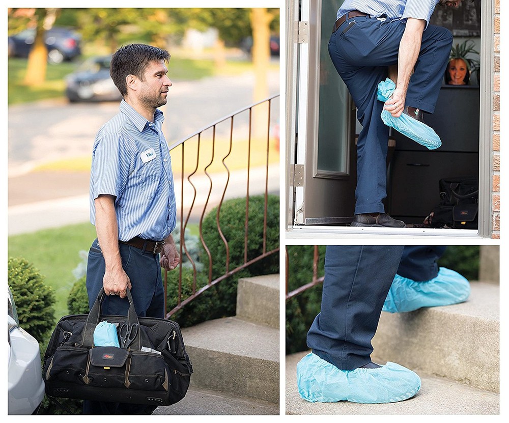 Disposable Shoe Covers, Slip-Resistant Booties, Heavy-Duty, Waterproof, Elast...