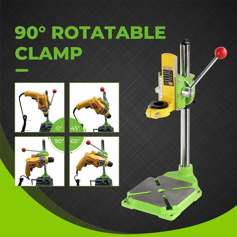 Upgrade Floor Drill Press Stand Table with Rotary Tool, 90° Rotating Fixed Fr...