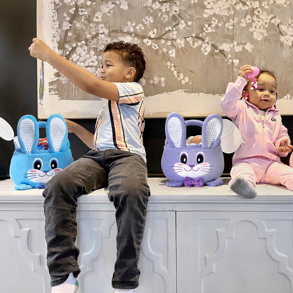 HiChen Easter Basket Empty, Small Gift Baskets with Decorative Rabbit, Easter...