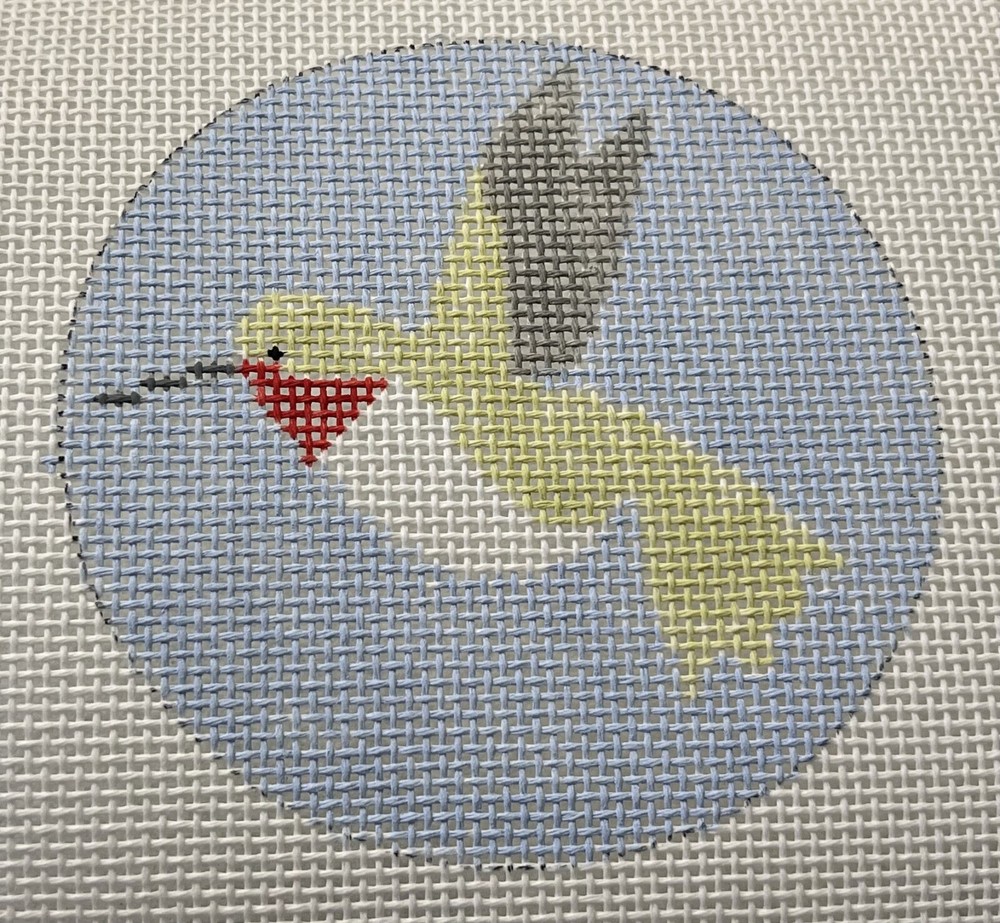 Hummingbird Ornament Hand Painted Needlepoint Canvas