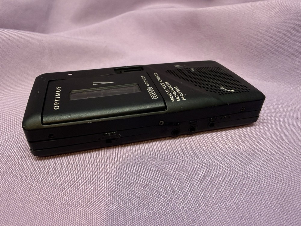 Optimus Micro-33 Voice Activated Microcassette Recorder. Not Tested.