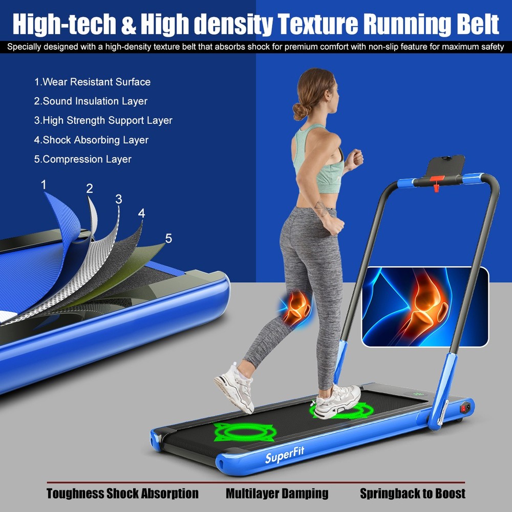 2.25HP 2 in 1 Folding Under Tbale Treadmill W/Remote Control Speaker
