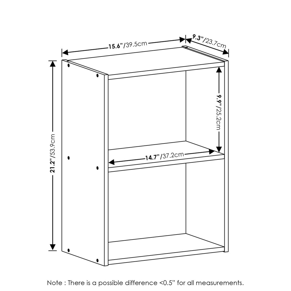 Luder 2-Tier Open Shelf Bookcase Pink/White
