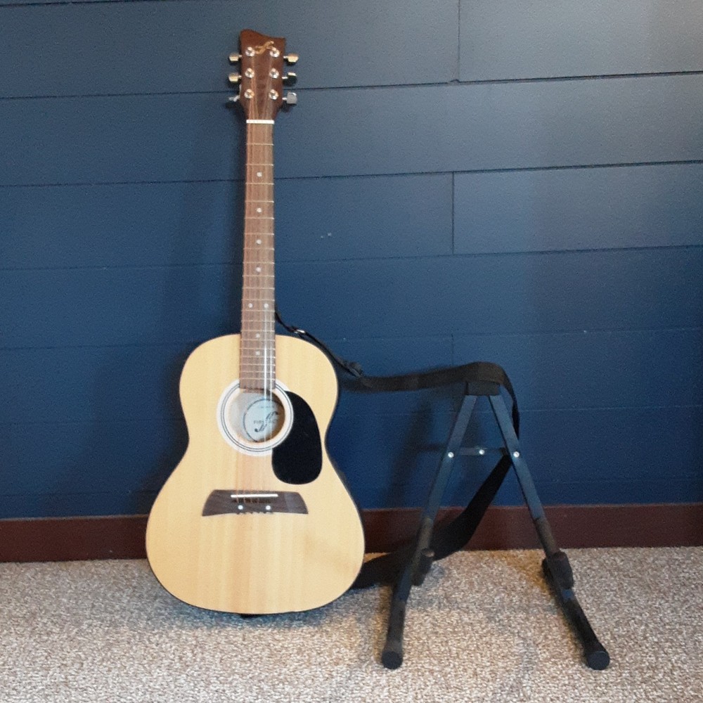 First Act Acoustic Guitar Dreadnought 6 String Spruce Natural w/ Strap