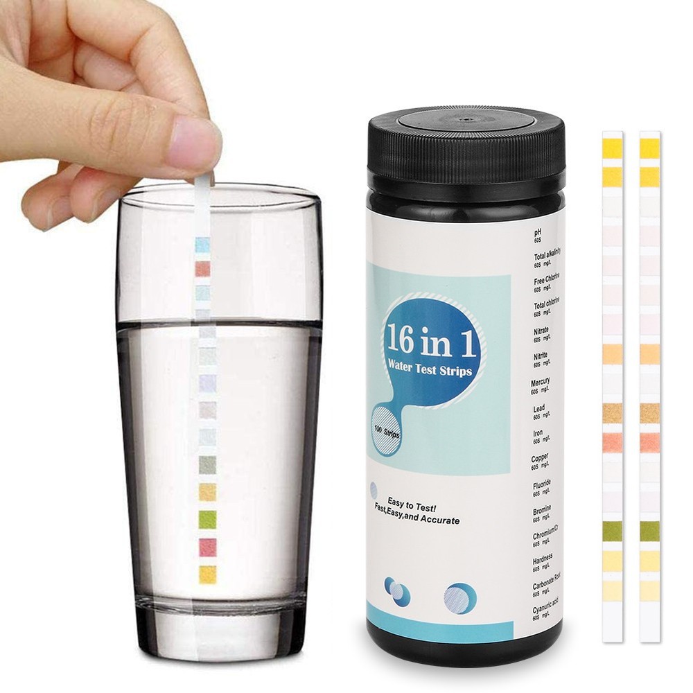 16 Parameters Water Test Strips – Accurate Home Drinking Water & Pool Test Kit