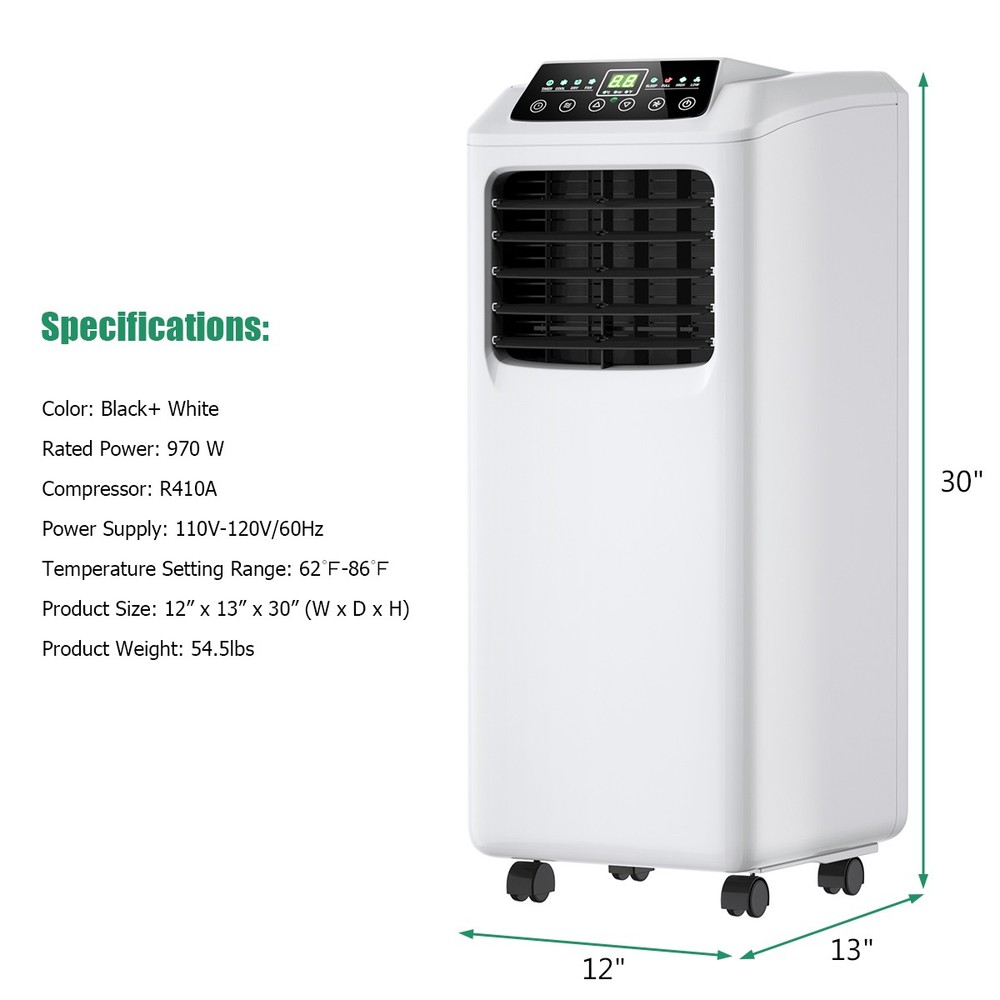 3-In-1 Portable Air Conditioner & Dehumidifier Function Remote w/ Window Kit