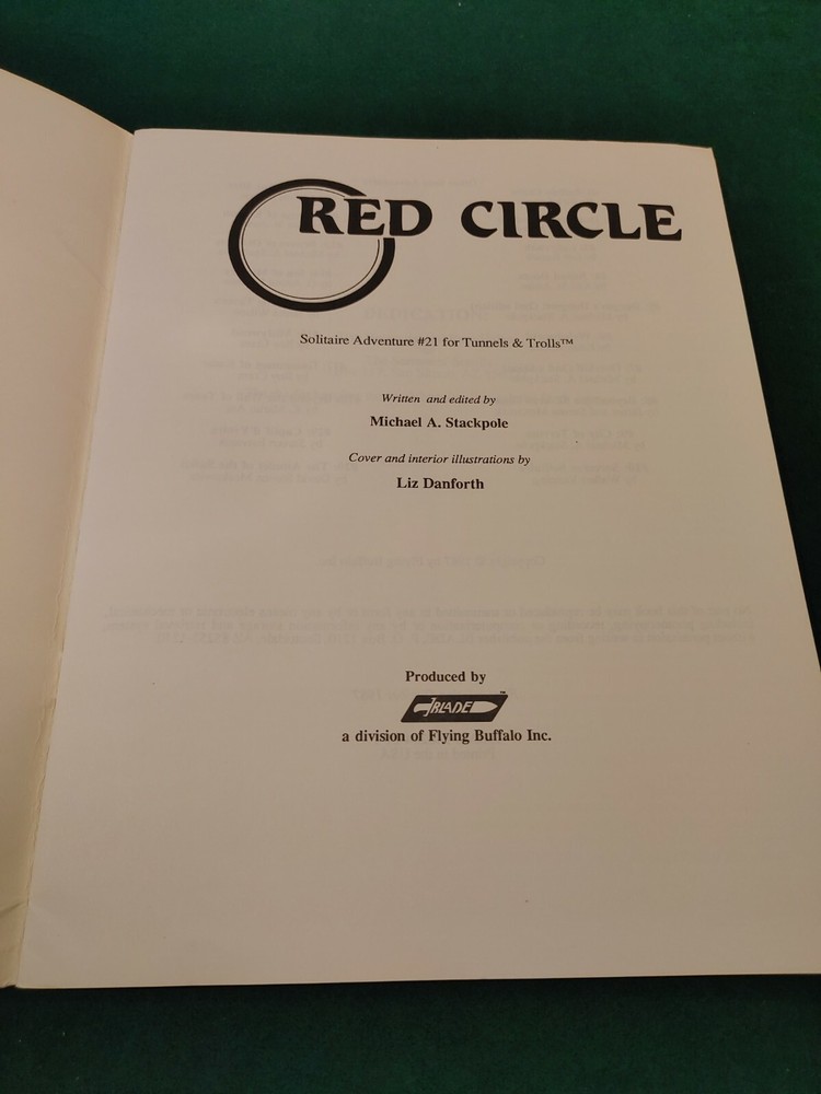 RED CIRCLE A TUNNELS & TROLLS SOLITAIRE ADVENTURE - RPG -