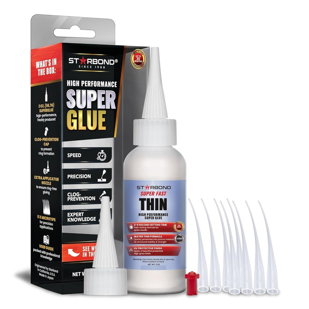 Starbond Super Fast Thin CA Glue – Super Glue Pro Kit with Precision Microtips