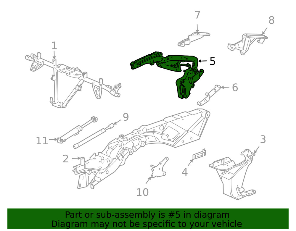 Genuine GM Passenger Side Folding Top Front Panel Link 88956641