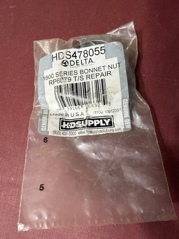 DELTA Replacement 1600 Series Bonnet Nut, Model RP6079, Genuine OEM, USA Made