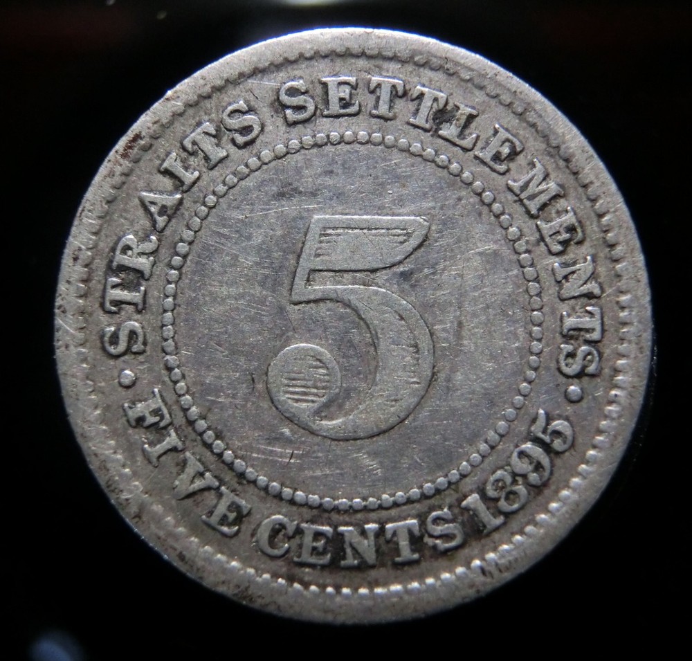 1895 STRAITS SETTLEMENTS 5 CENTS