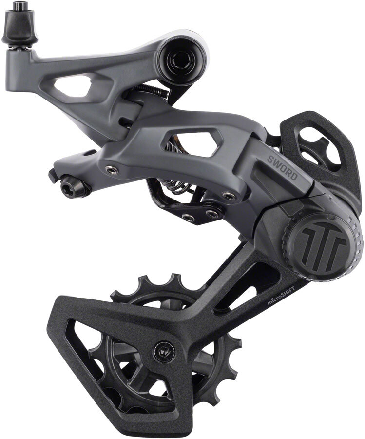 microSHIFT Sword Rear Derailleur - 10-Speed Medium Cage Gray Compatible with