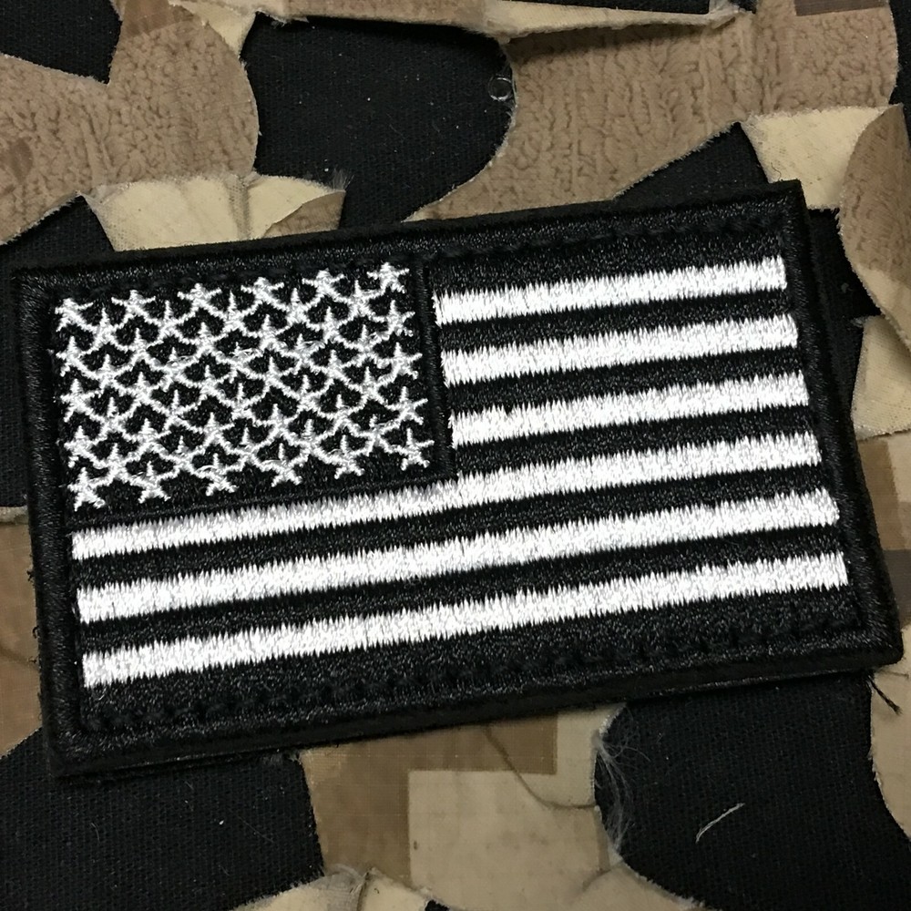 NEW Warrior Morale Patch - US Flag - Black/White