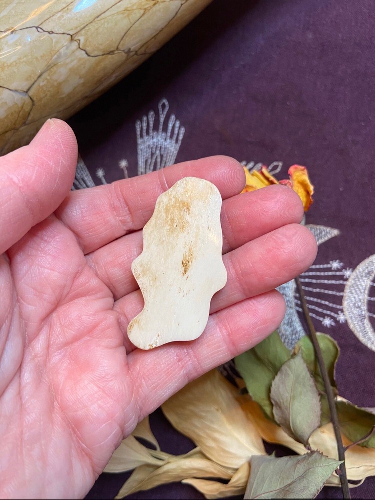 Bovine Bone Rose Carving, Ethically Sourced Cow Bone