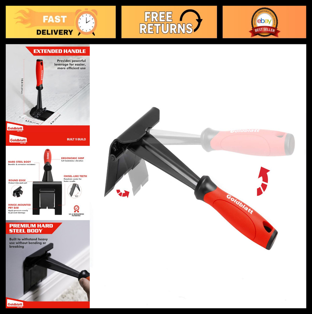 4-Inch Tile Removal Multi-Tool, Trim Puller for Baseboard, Molding & Flooring