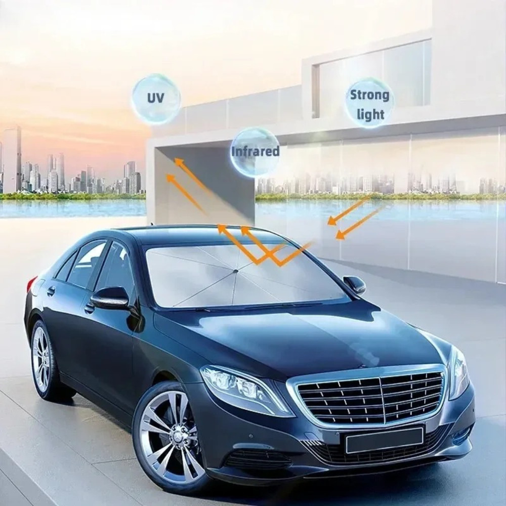Car Windshield Sun Shade Foldable Umbrella Front Window Cover Visor Umbrella