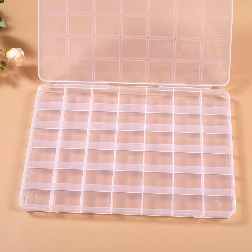 Secmity 42 Grids Plastic Bead Organizer Beads Storage Containers Bead Holder ...