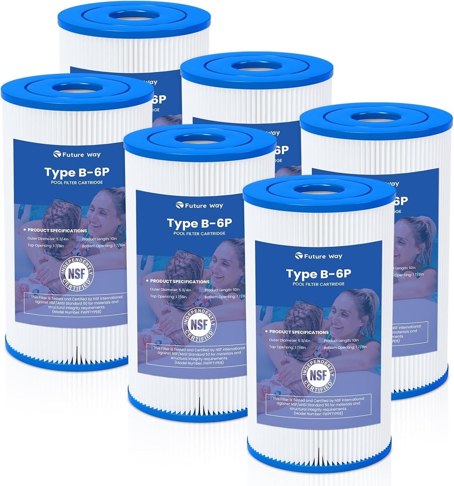 NEW 6 Pack Type B Pool Filter for Intex 29005E 2500 GPH Pump Easy Set