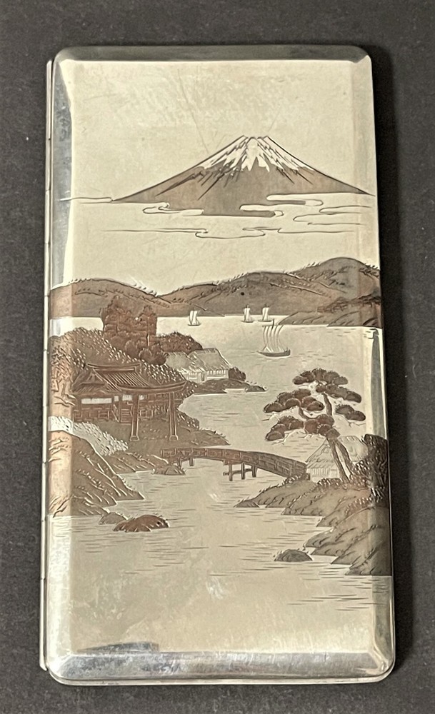 Antique Japanese 950 Silver Engraved Cigarette Case