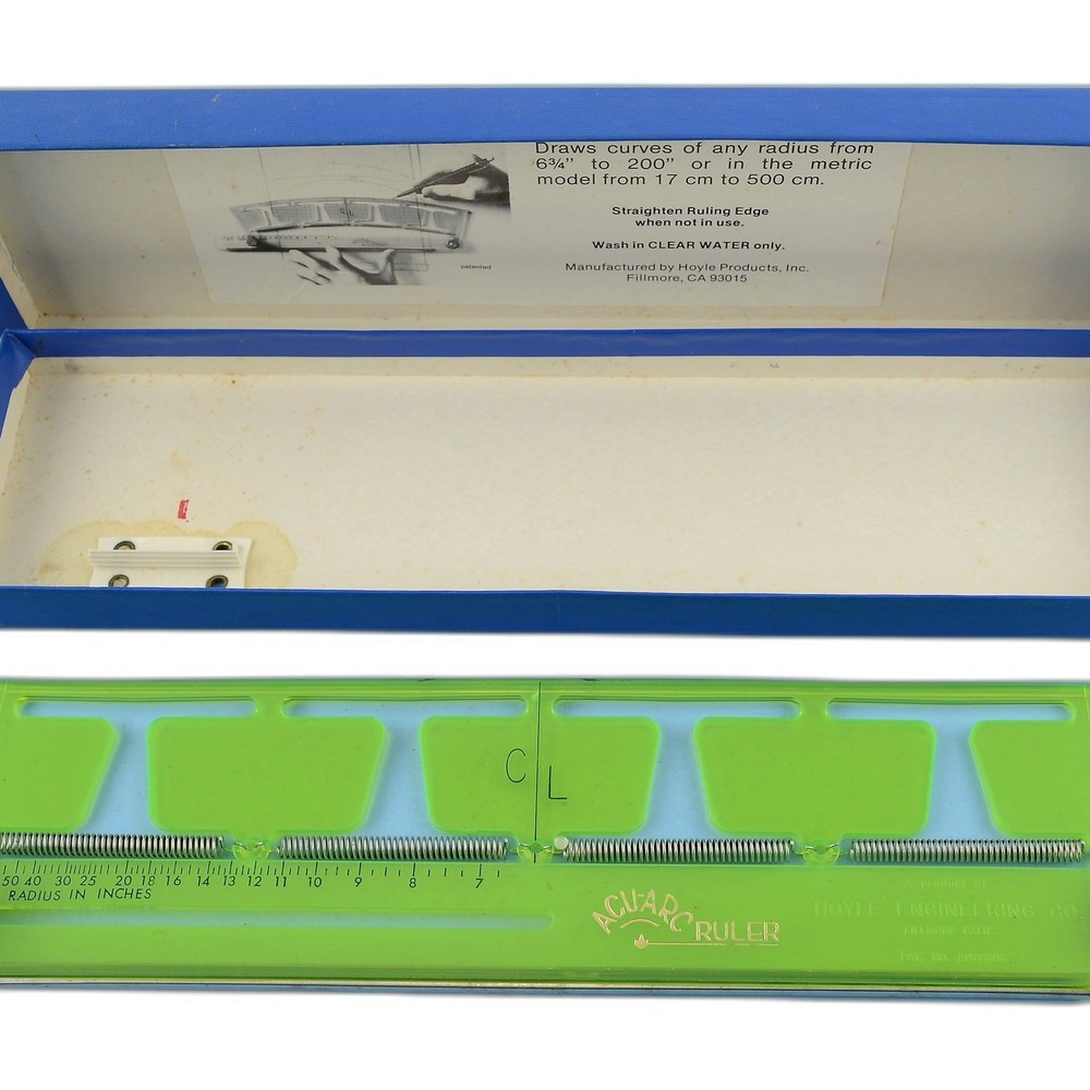 Vintage ACU-ARC Adjustable Curve Ruler Drafting Tool Hoyle Engineering w/ Case