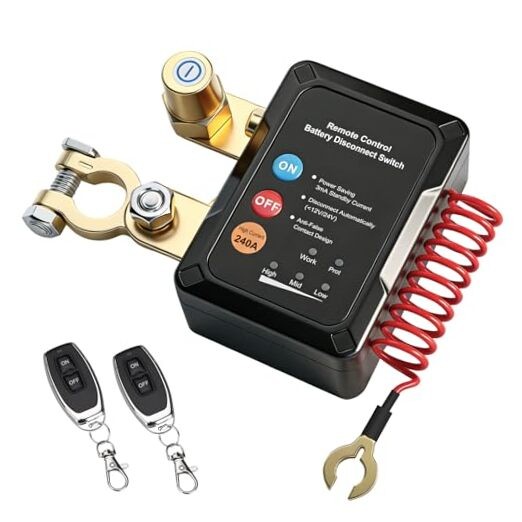 12V Remote Battery Disconnect Switch, 240A Smart Voltage Control Battery Kill