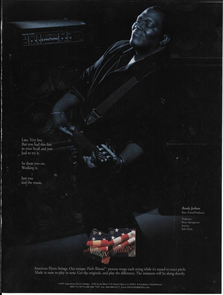 AMERICAN FLYERS STRINGS - RANDY JACKSON - 1997 Print Advertisement