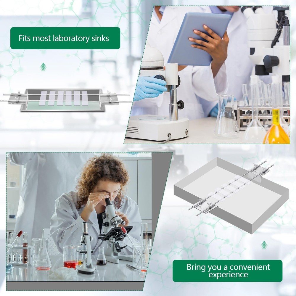 Yaocom Slide Staining Rack, Stainless Steel Microscope Adjustable...