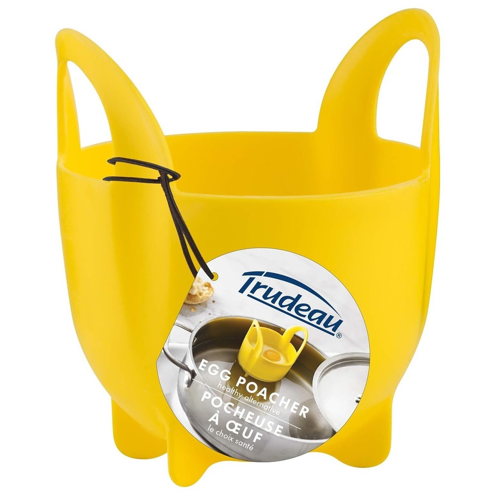 Trudeau Silicone Egg Poacher with Handle - Yellow