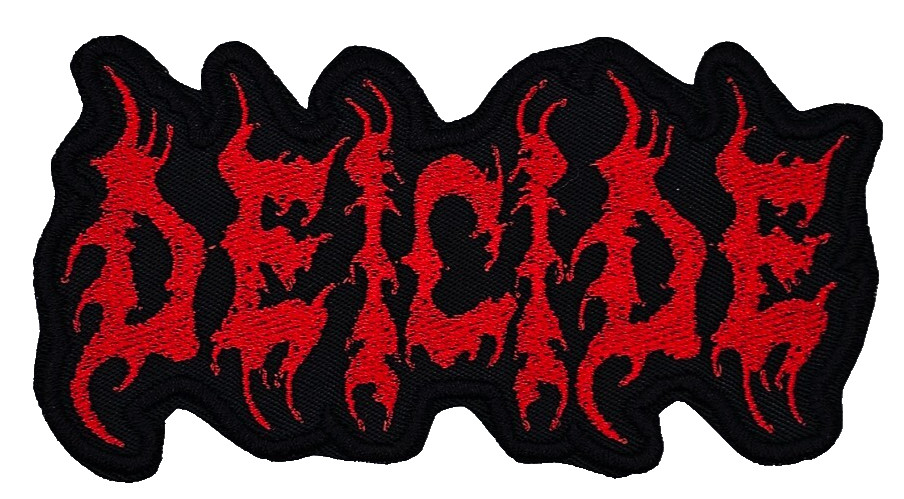 DEICIDE RED LOGO (shaped border) EMBROIDERED PATCH