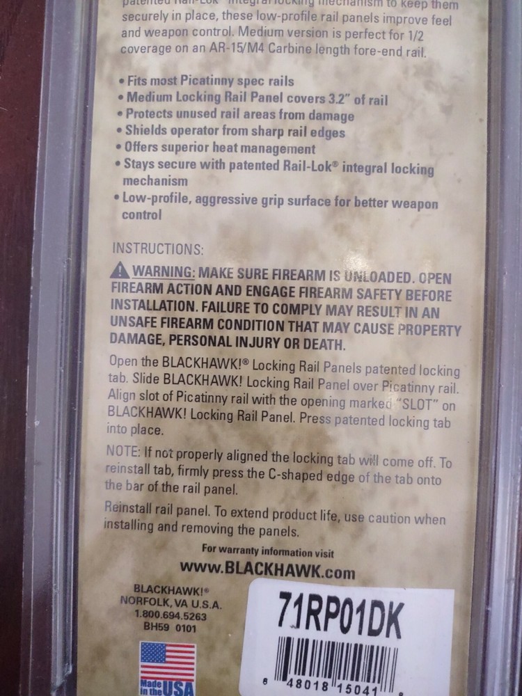 Blackhawk Medium Locking Rail Panel