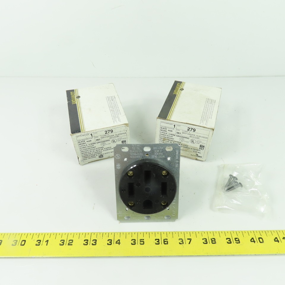 Leviton 279 50A 125/250V 3-Pole 4-Wire Grounding Power Outlets Lot of 2