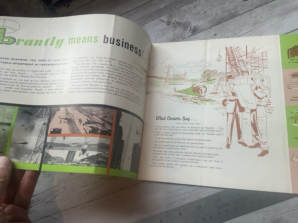 ORIGINAL C.1960 BRANTLY B-2 HELICOPTER BROCHURE