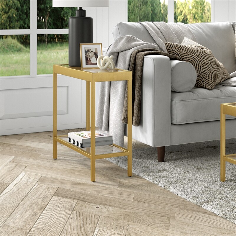 Henn&Hart 24" Gold Side Table