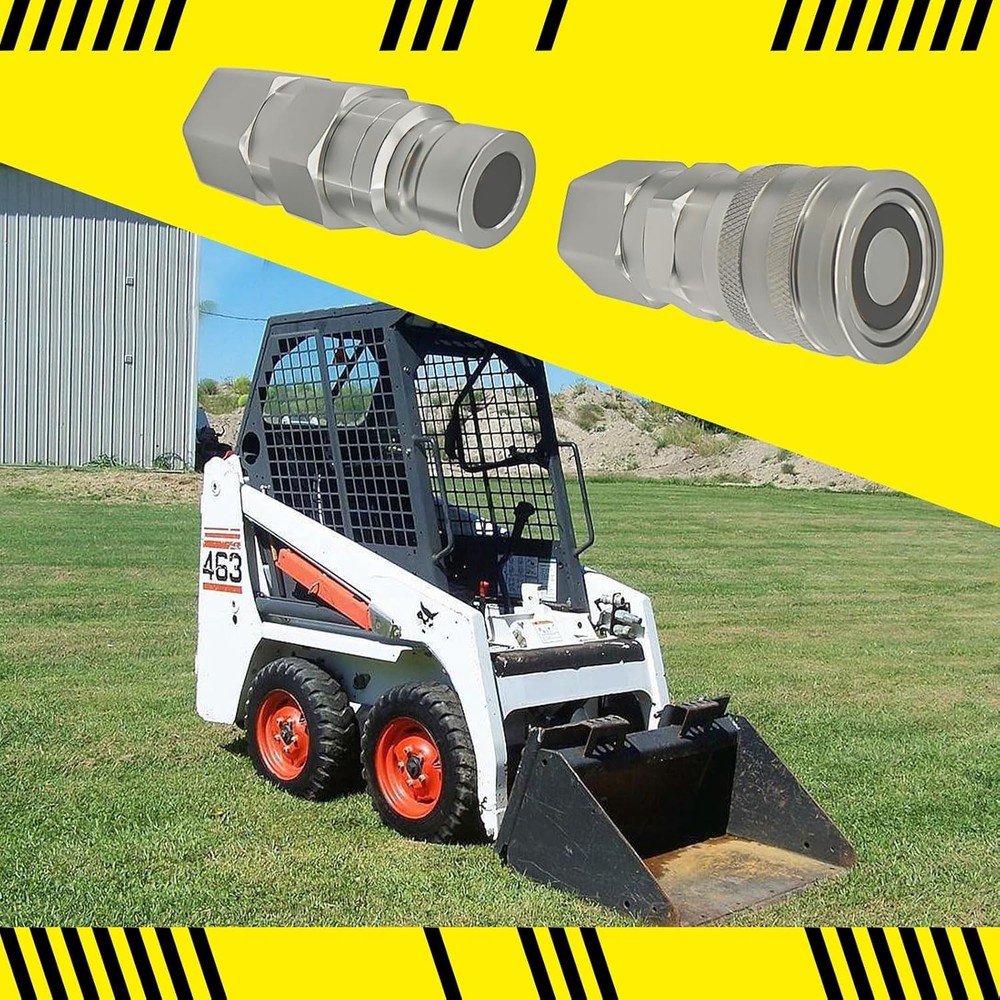 5/8" SAE Flat Face Hydraulic Quick Connect Coupler Set for Skid Steer Loader