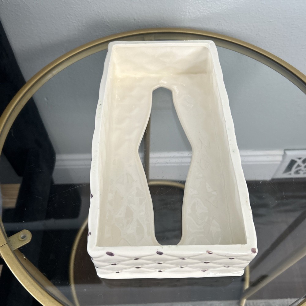 Quilited Ceramic Vanity Tissue Box Vintage