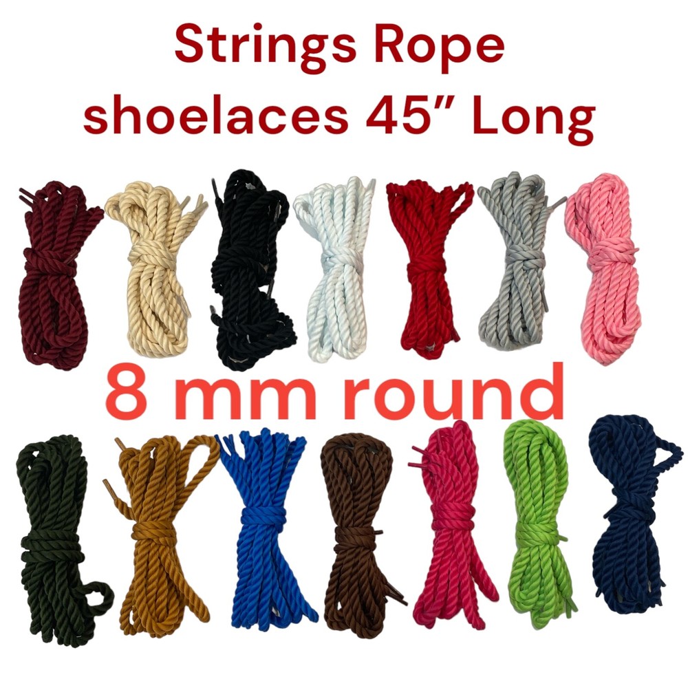 Stylish Twisted Round Strings Shoelaces Fits Through Most Eyelids Fast Ship