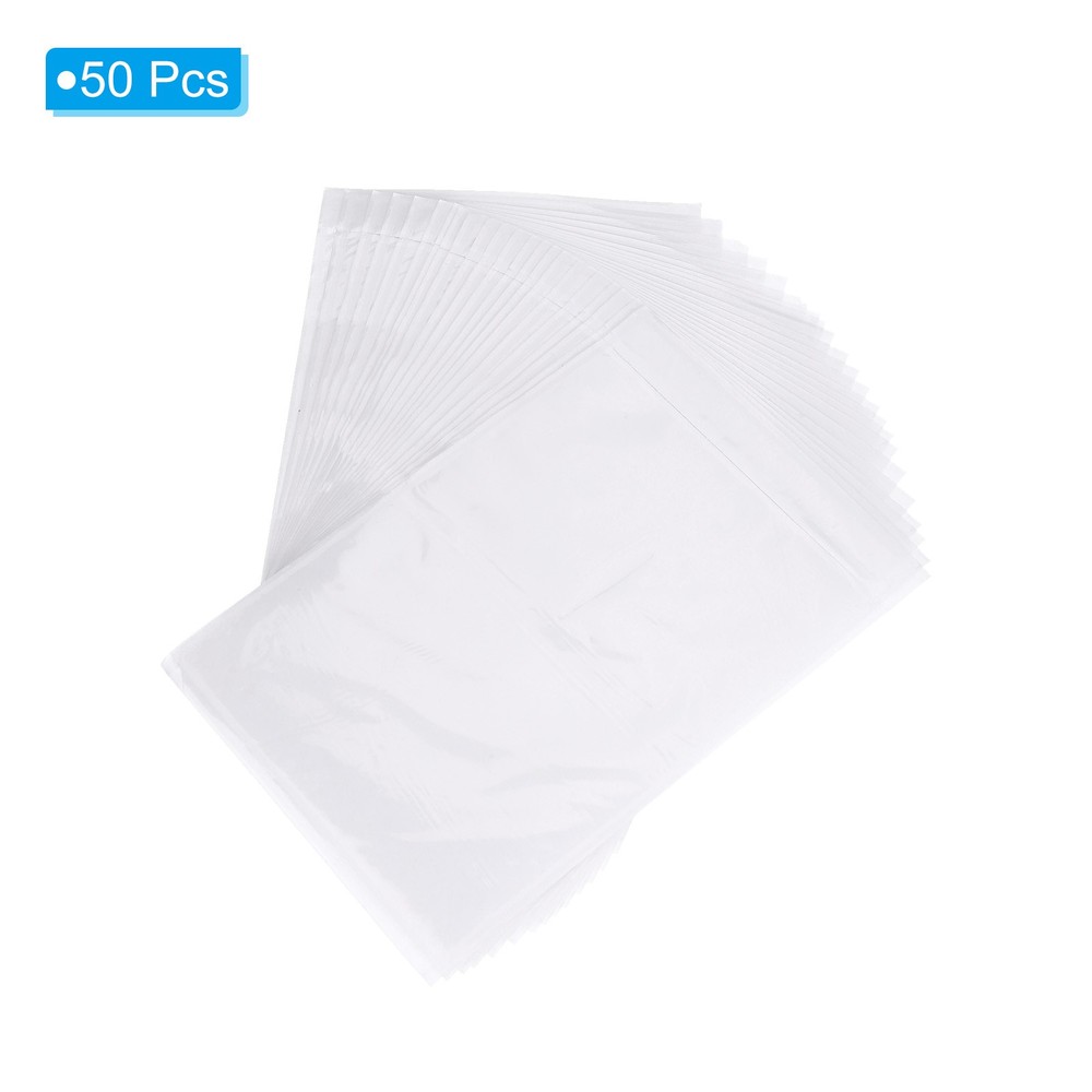 6x8.6" Clear Packing List Envelope, 50 Pcs Side Loading Invoice Pouch Sleeves