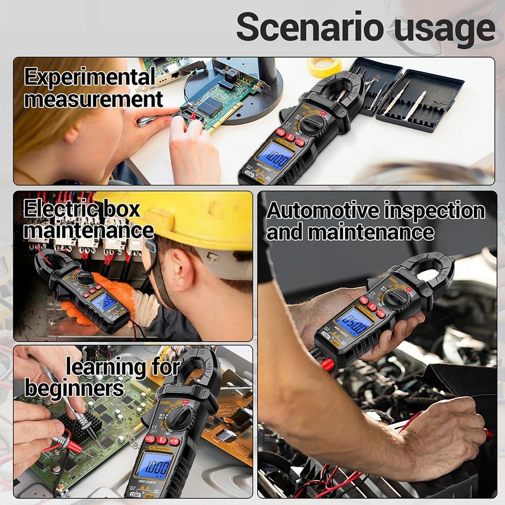 CM85 Clamp Meter with Backlight Flashlight NCV Diode Buzzer 6000 Count
