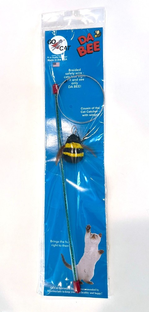 Go Cat Da Bee Wand Interactive Teaser w/ 2 EXTRA Bee Refills Catcher Cat Kitten