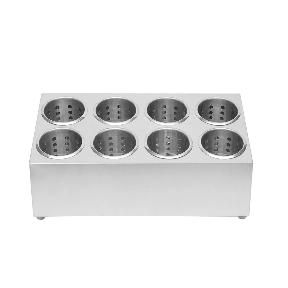 8 Compartment Stainless Steel Flatware Holder for Efficient Storage