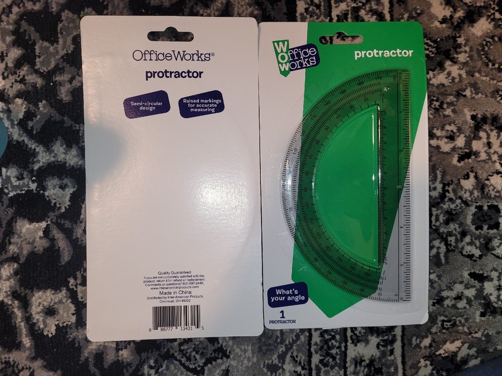 Office Works Ruler Protractor Compass Lot of 2